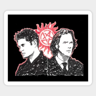 Sam and Dean graffiti fanart Magnet